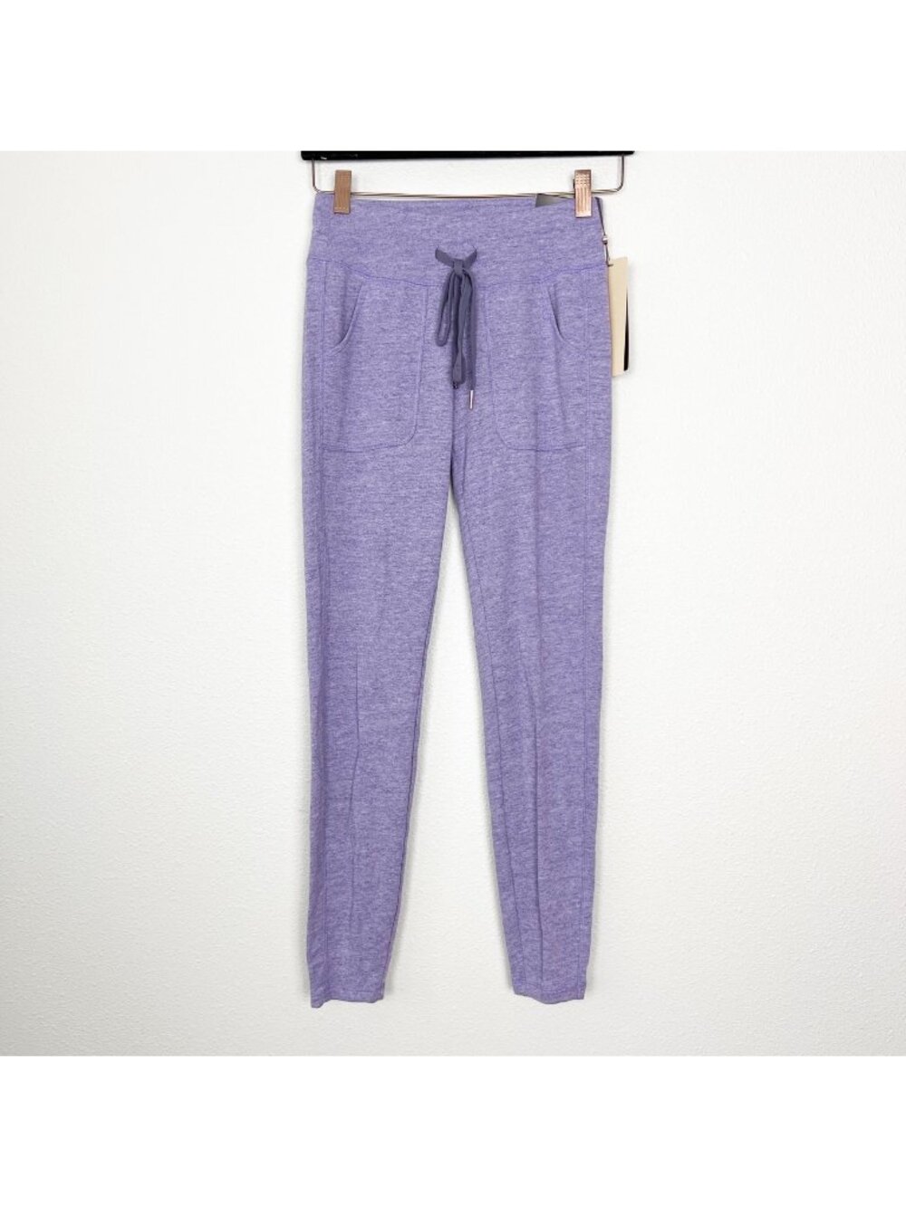 Calia Womens XS Effortless Purple Mid Rise Leggings Drawstring Carrie Underwood